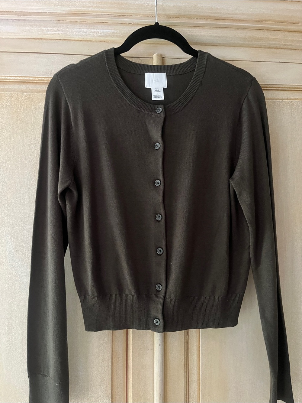 H&M Olive Green Button-Up fine knit Women's Cardigan-size S-new/no tags